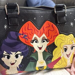 Loungefly Black Shoulder Bag with Structured Design and Silver Hardware